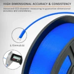 PLA Blue Filament 1.75mm for 3D Printer, Dimensional Accuracy +/- 0.03mm (Blue, 1 kg) - Image 2