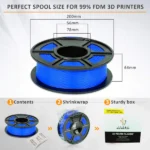 PLA Blue Filament 1.75mm for 3D Printer, Dimensional Accuracy +/- 0.03mm (Blue, 1 kg) - Image 4