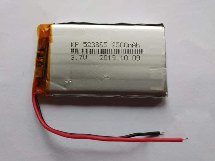 3.7V 2500mAH (Lithium Polymer) Lipo Rechargeable Battery Model KP-523865 - Image 1