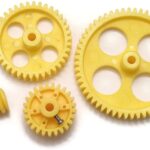 Yellow Plastic Wheel, Spur, Worn Gear COMBO For DC Motor DIY Model Toys 56 TOOTH + 38 TOOTH + 26 TOOTH + 6 TOOTH - PAIR OF 4 
