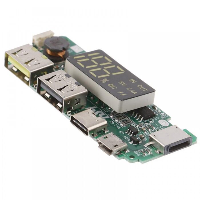 Dual USB Type C  Micro Lightning USB Power Bank Module 2.4A - Image 1