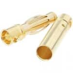 Male & Female Gold Plated Bullet Connector Pair 3.5 mm