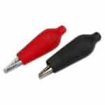 Alligator Crocodile clips set 1 pair red & black