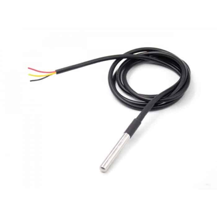 DS18B20 Water Proof Temperature Probe – Black (1m) - Image 1
