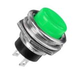 Momentary Push Button Switch OFF-ON Horn Green Plastic 3A 125V  - Image 2