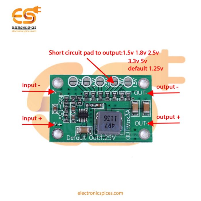 MP1495 Based DC-DC Buck Converter 5-15V Input, 1.25V -1.5V -1.8V -2.5V -3.3V -5V fixed voltage output, 3A Output Current - Image 4