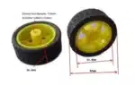 65mm Robot Wheel for BO Motors (Yellow) - Image 2