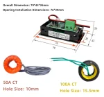 D69-2042 with CT Dual Display Voltmeter Ammeter Car motorcycle AC80-300V 0-50A - Image 5
