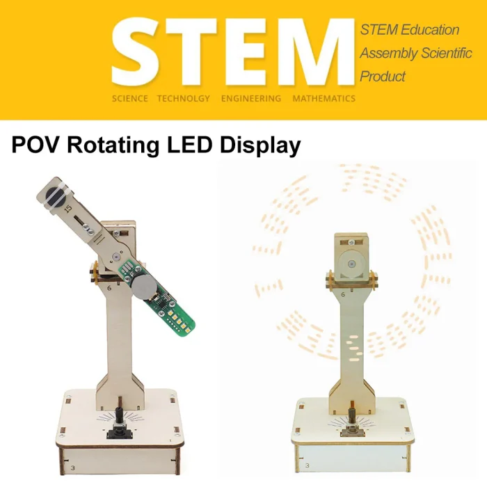 DIY Wooden Rotating LED Display STEM Kit - Image 4
